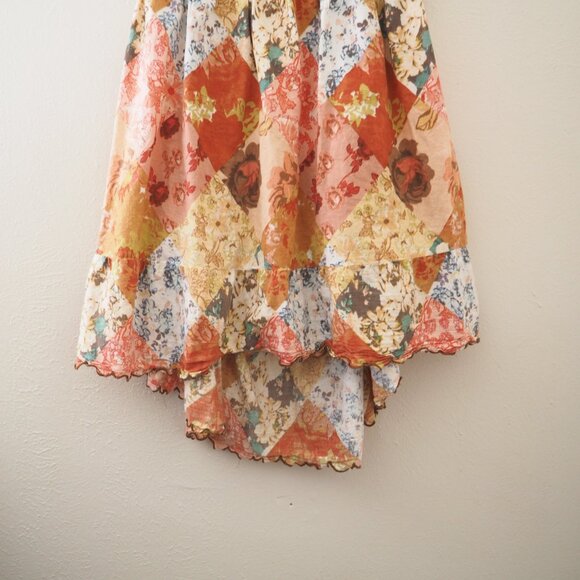 ASOS Design Scalloped Edge Cut-Out Back Spaghetti Strap Mixed Floral Patchwork - Picture 6 of 8